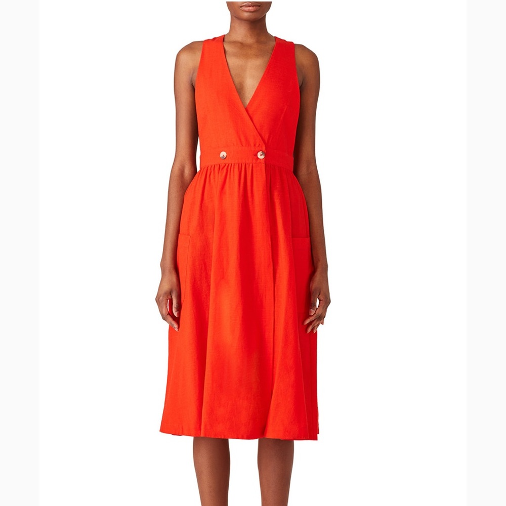 Free People Diana Wrap Dress Red Orange